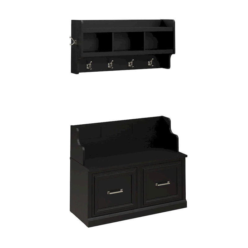 40W Entryway Bench and Wall Mounted Shelf