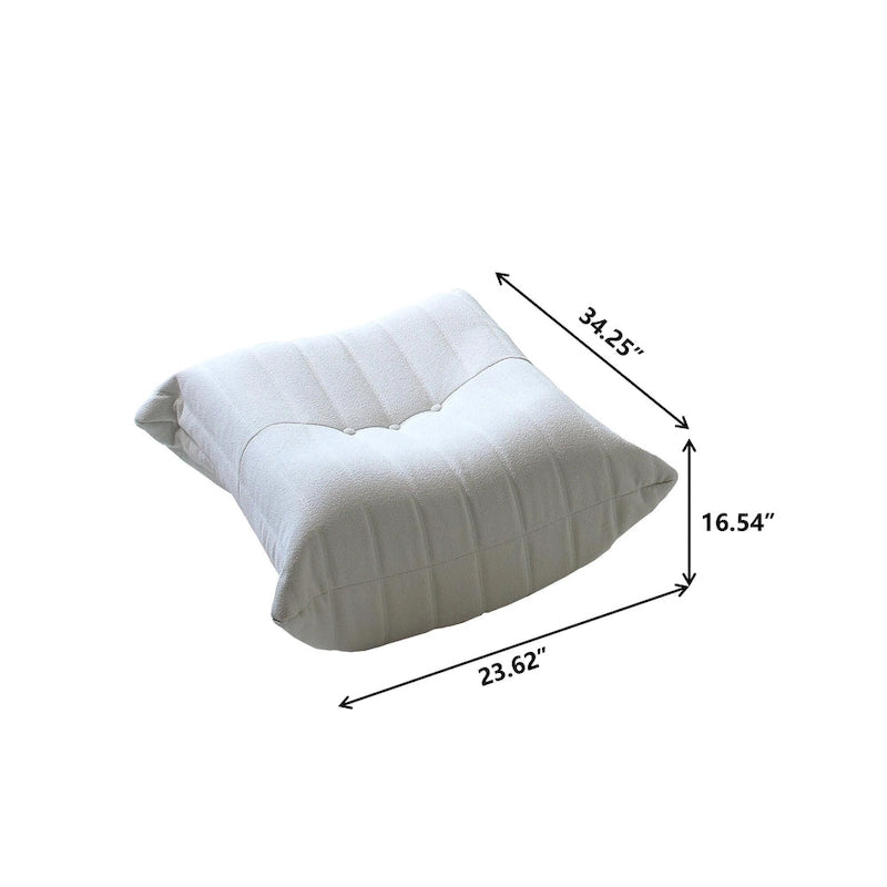 Teddy Velvet Floor Couch,Comfortable Back Support Lazy Sofa with Ottoman