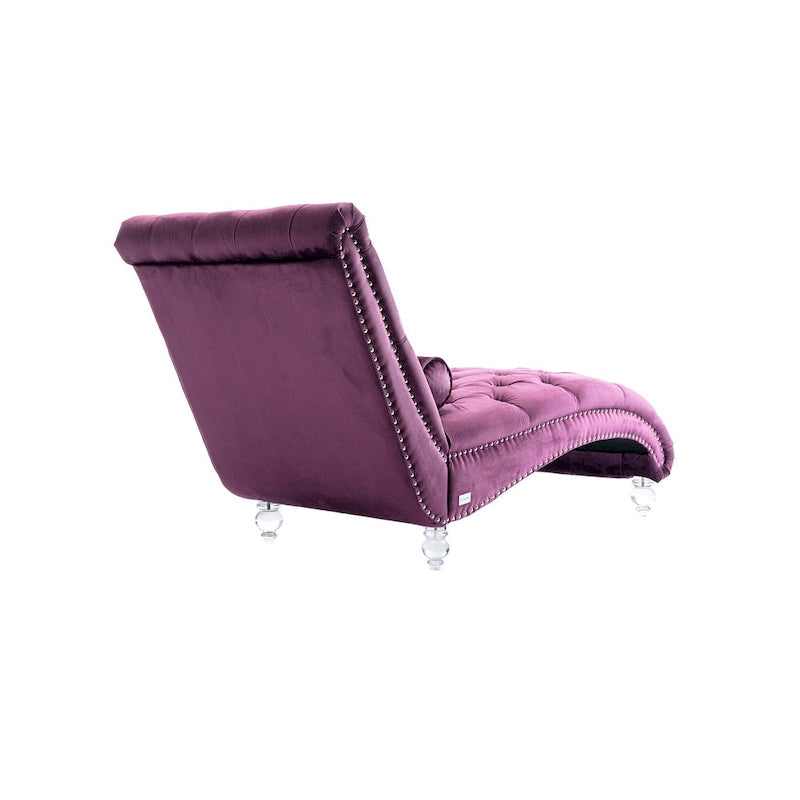 Velvet Tufted Chaise Lounge Accent Living Room Chair
