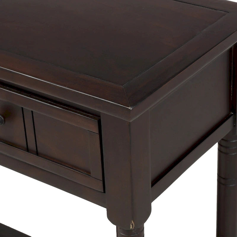 Console Table with Two Drawers and Bottom Shelf
