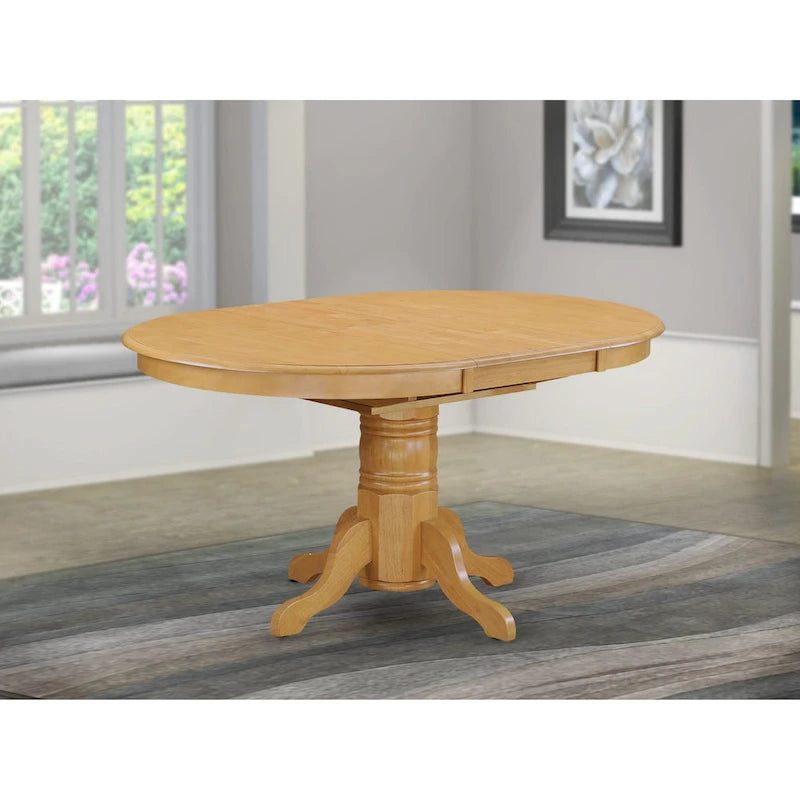 Kitchen Dining Table Butterfly leaf Oval Table Top and Pedestal Legs- Hardwood Table (Finish Option)