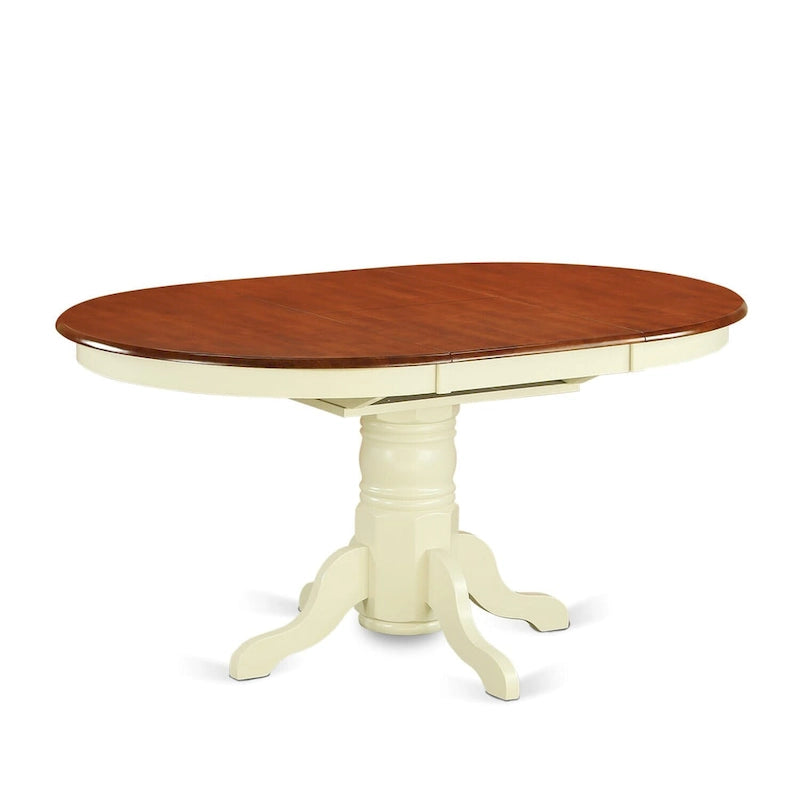 Kitchen Dining Table Butterfly leaf Oval Table Top and Pedestal Legs- Hardwood Table (Finish Option)