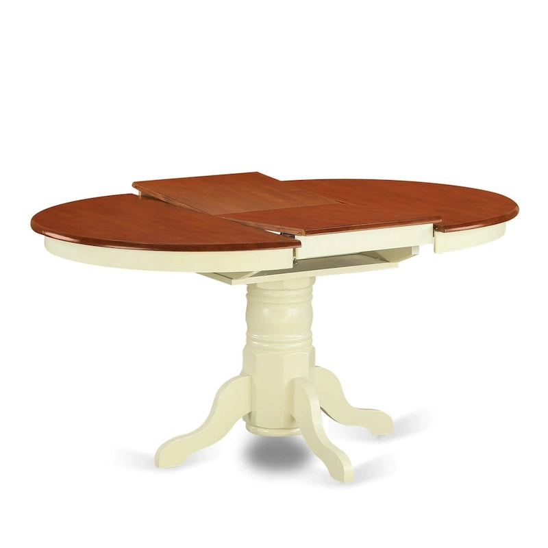 Kitchen Dining Table Butterfly leaf Oval Table Top and Pedestal Legs- Hardwood Table (Finish Option)