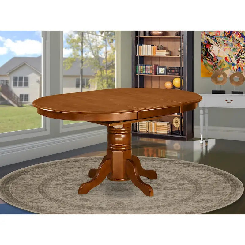 Kitchen Dining Table Butterfly leaf Oval Table Top and Pedestal Legs- Hardwood Table (Finish Option)