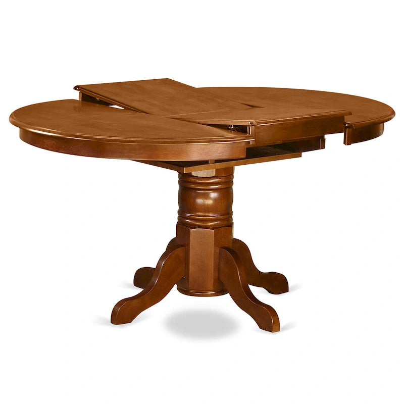 Kitchen Dining Table Butterfly leaf Oval Table Top and Pedestal Legs- Hardwood Table (Finish Option)