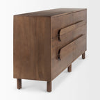 Buffet à 6 tiroirs en bois de manguier massif brun moyen - 74.3L x19.8W x 29.5H