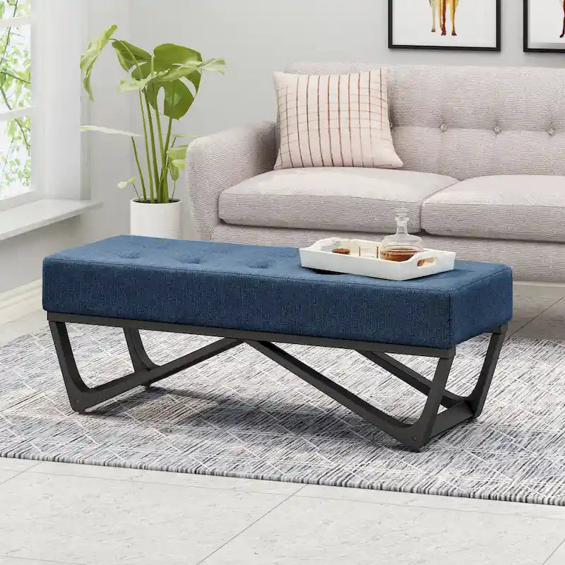 Contemporary Fabric Ottoman Bench