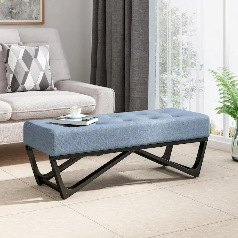 Contemporary Fabric Ottoman Bench