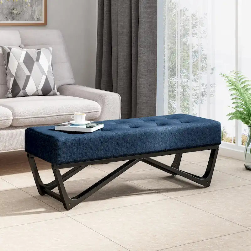 Contemporary Fabric Ottoman Bench