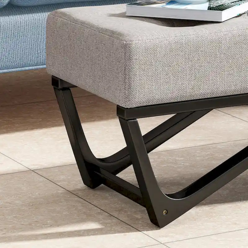 Contemporary Fabric Ottoman Bench
