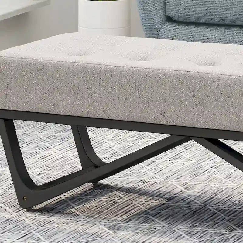 Contemporary Fabric Ottoman Bench