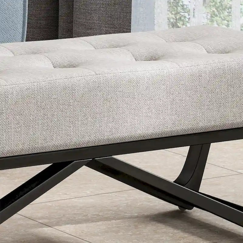 Contemporary Fabric Ottoman Bench