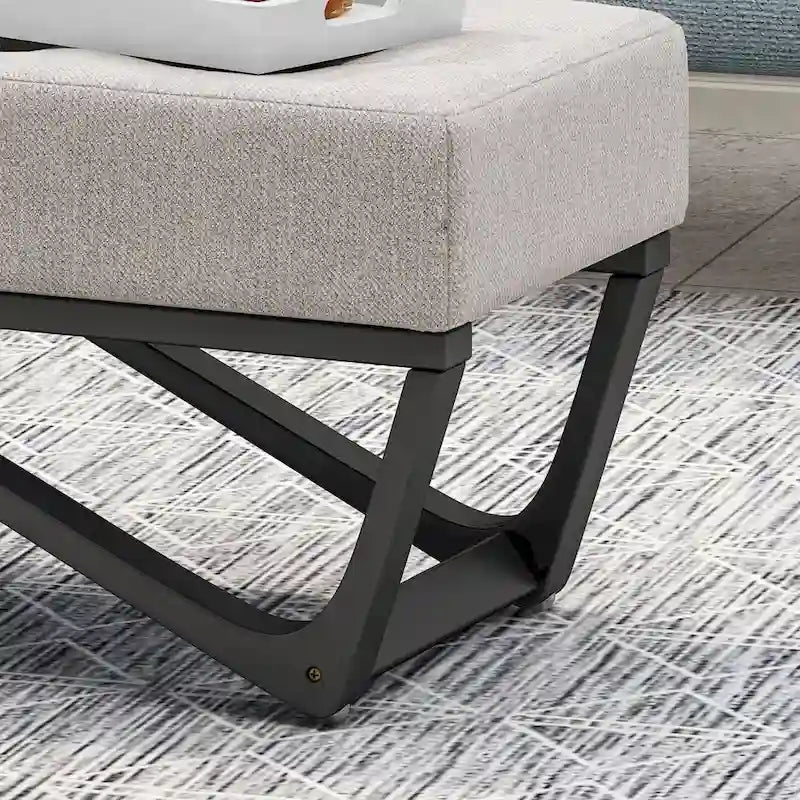 Contemporary Fabric Ottoman Bench