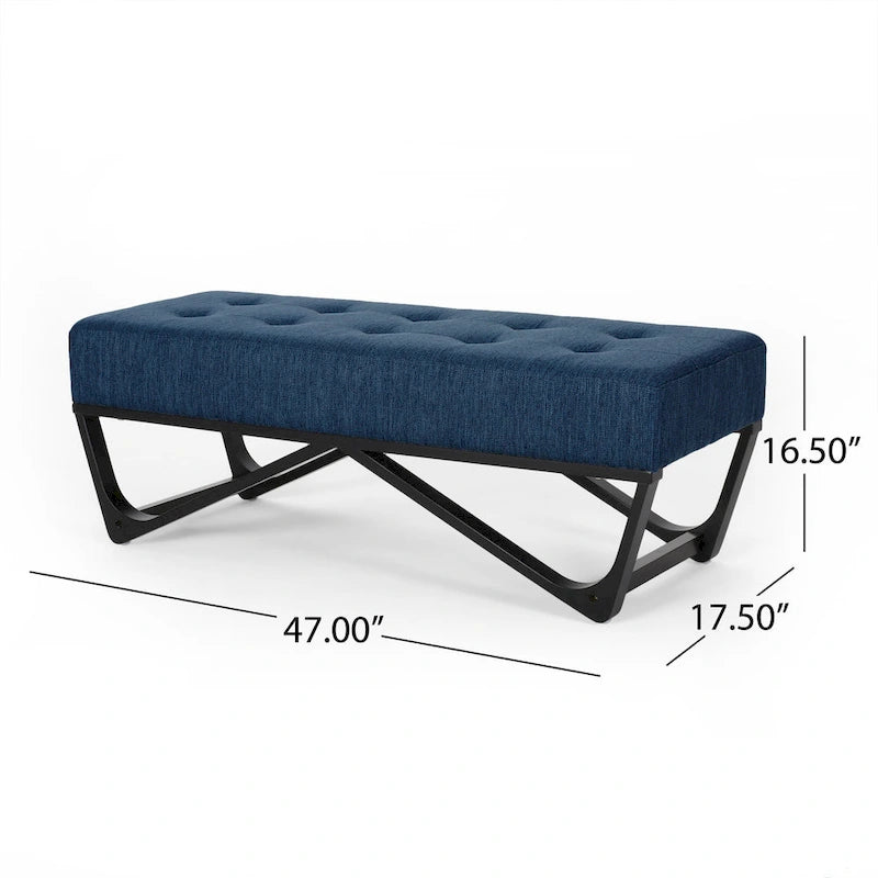 Contemporary Fabric Ottoman Bench