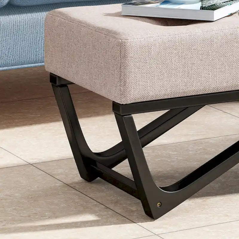 Contemporary Fabric Ottoman Bench