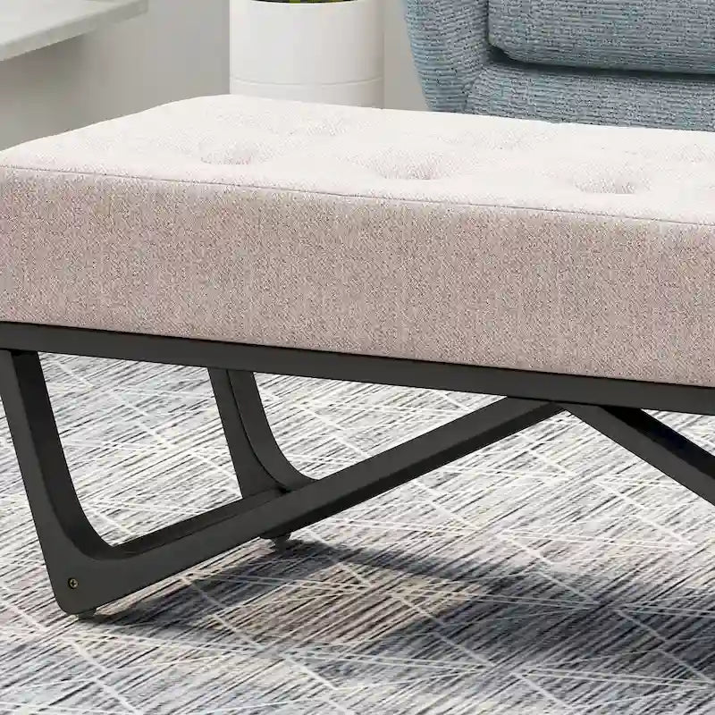 Contemporary Fabric Ottoman Bench