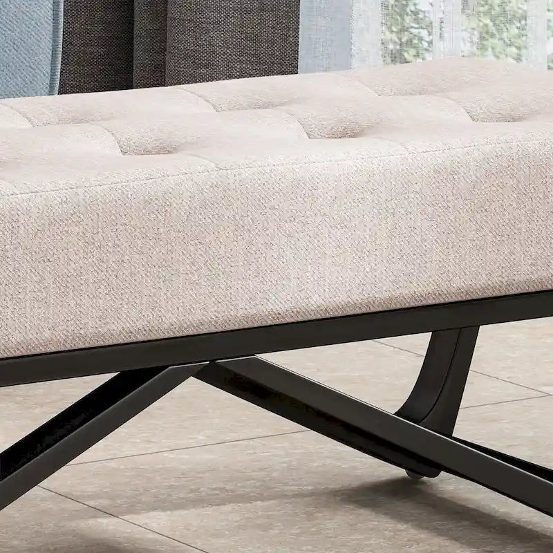 Contemporary Fabric Ottoman Bench