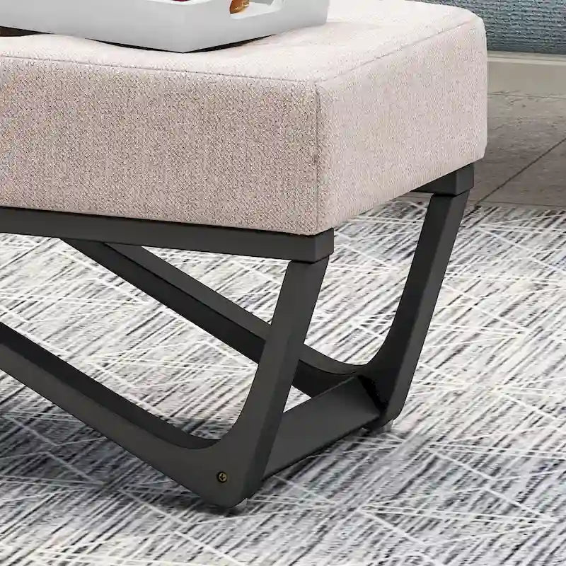 Contemporary Fabric Ottoman Bench