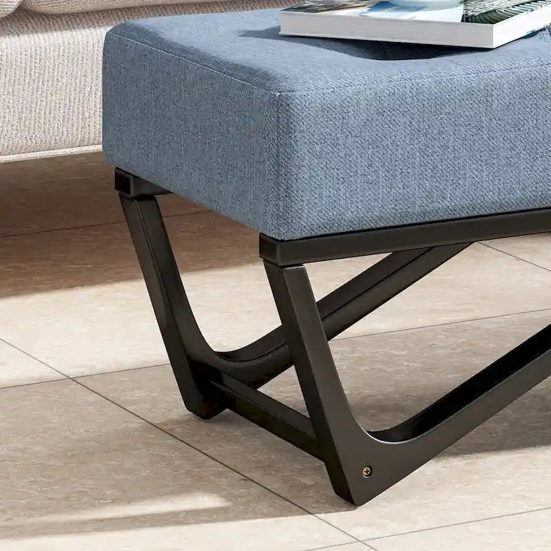 Contemporary Fabric Ottoman Bench