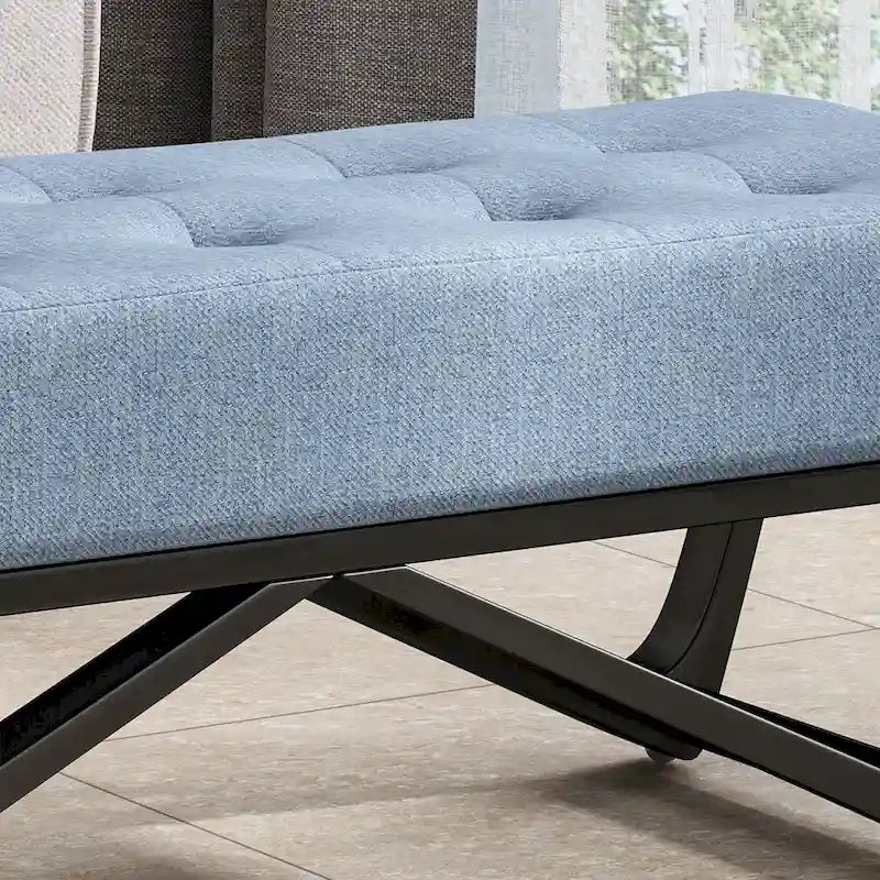 Contemporary Fabric Ottoman Bench