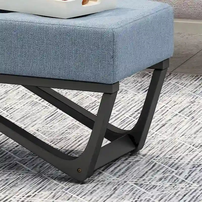 Contemporary Fabric Ottoman Bench