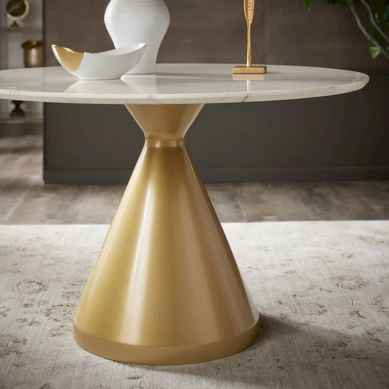 46 Wide Faux Marble Round Dining Table