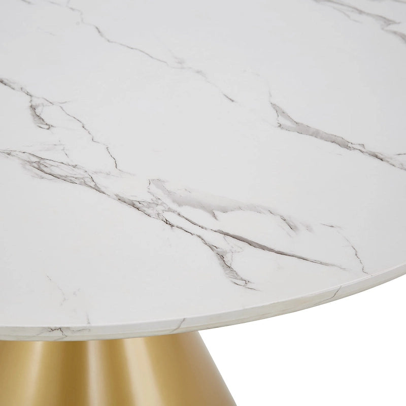 46 Wide Faux Marble Round Dining Table