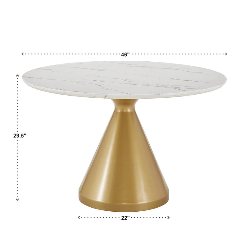 46 Wide Faux Marble Round Dining Table