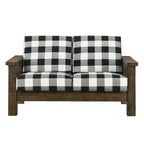 Poltroncina tradizionale in tessuto di lino color rovere rustico