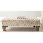 SAFAVIEH Leary Washed Natural Wicker Bench - 40.6 x 27.6 x 12.2