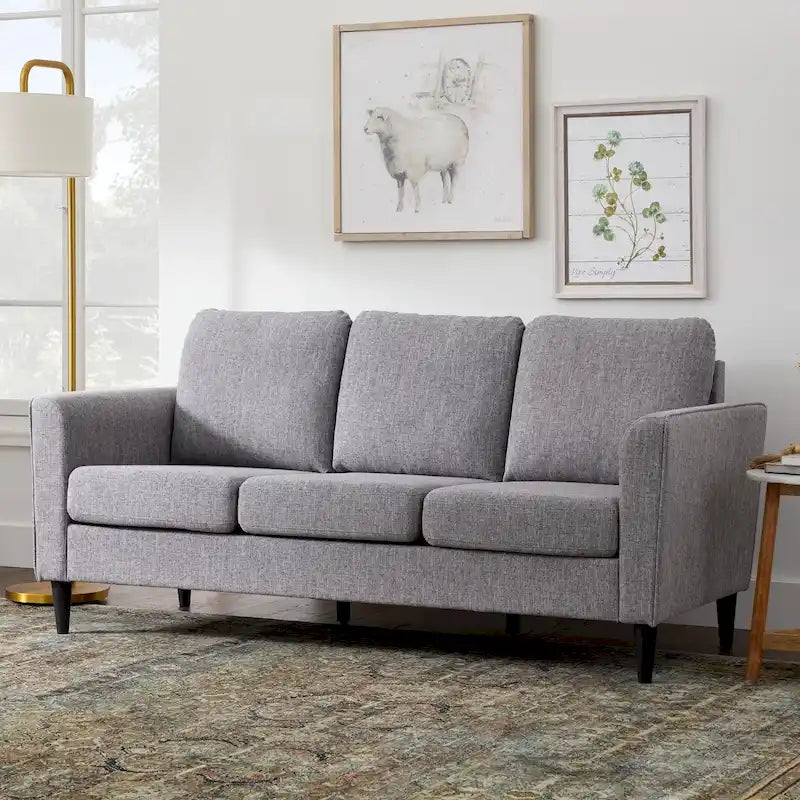 73 Upholstered Curved Arm Sofa