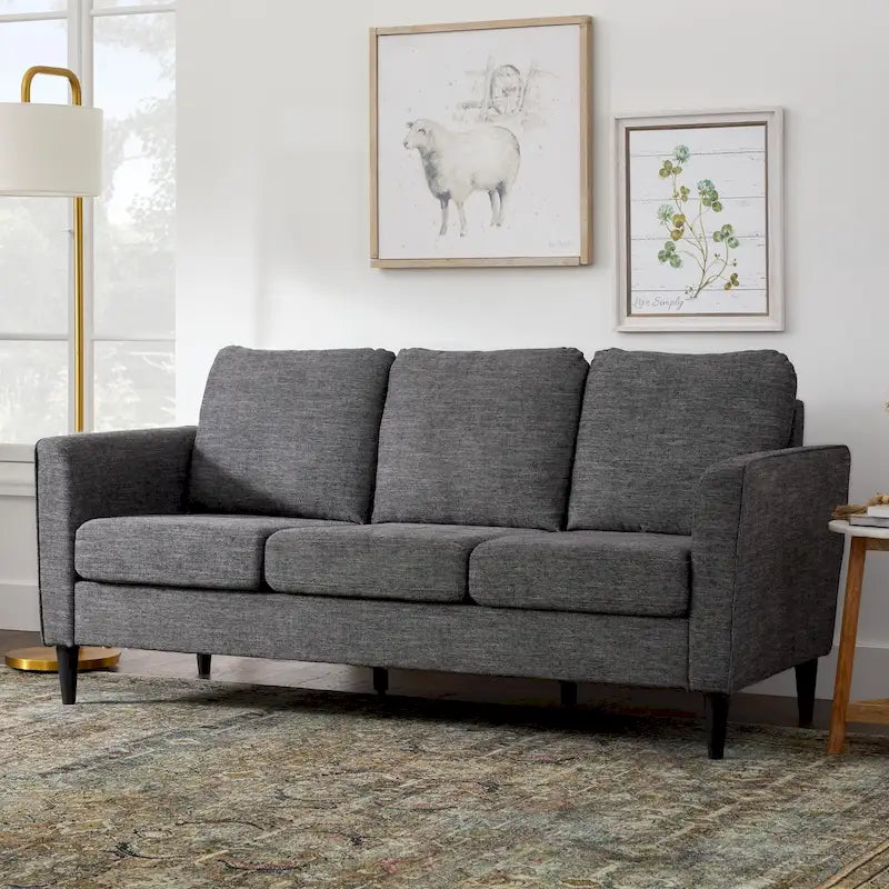 73 Upholstered Curved Arm Sofa