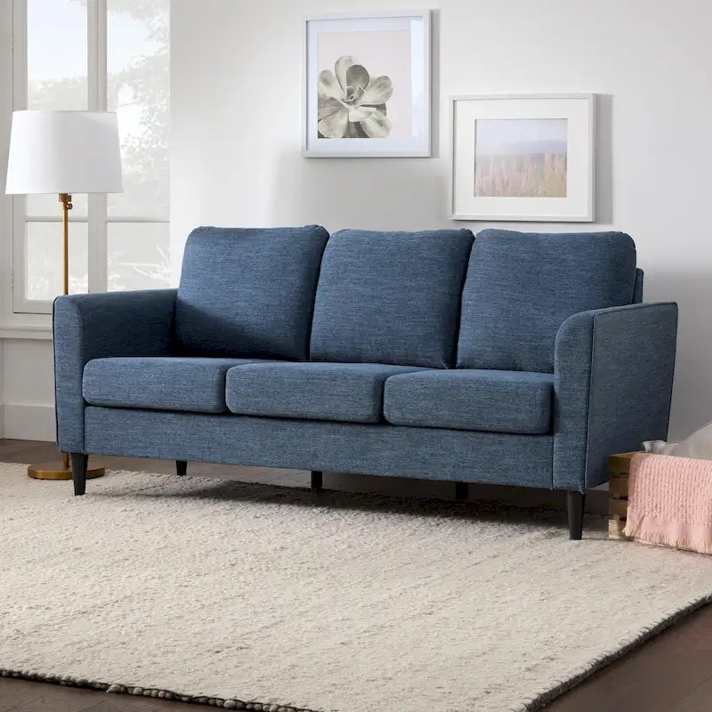 73 Upholstered Curved Arm Sofa