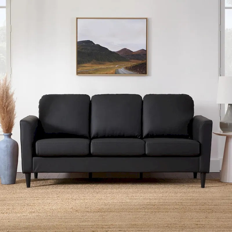 73 Upholstered Curved Arm Sofa