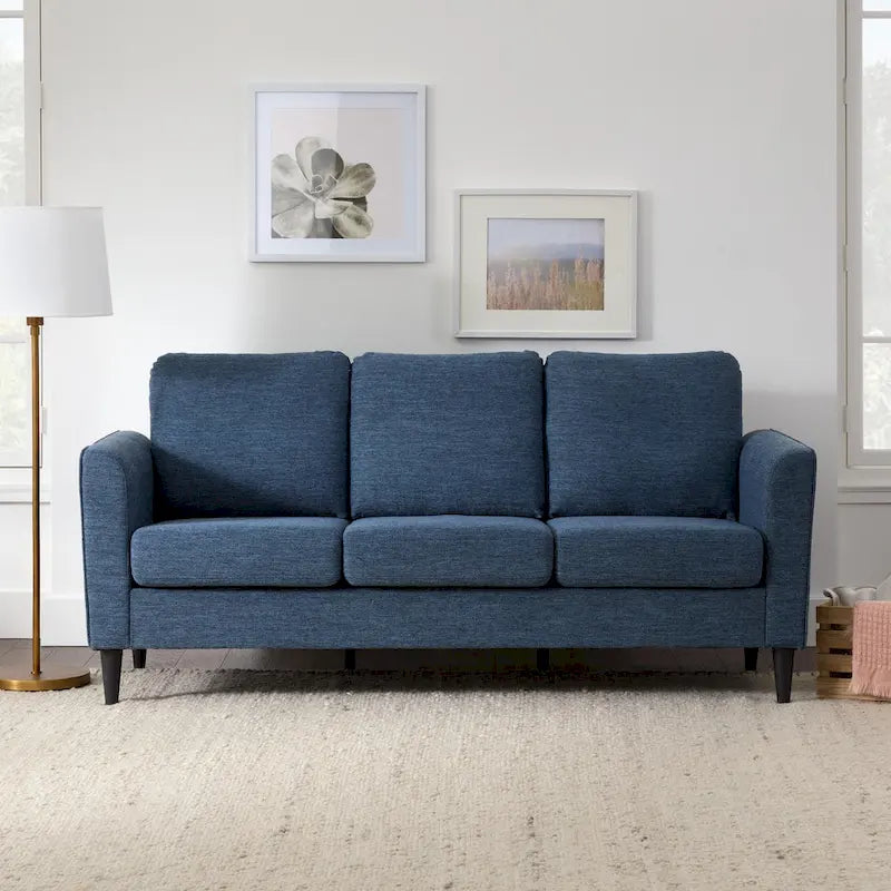 73 Upholstered Curved Arm Sofa