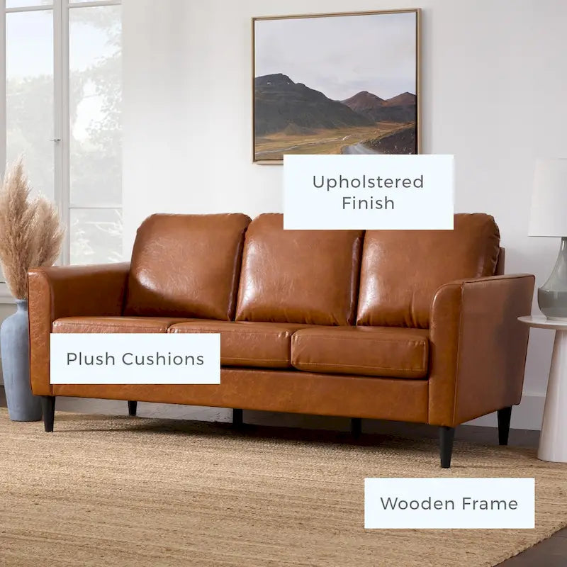 73 Upholstered Curved Arm Sofa