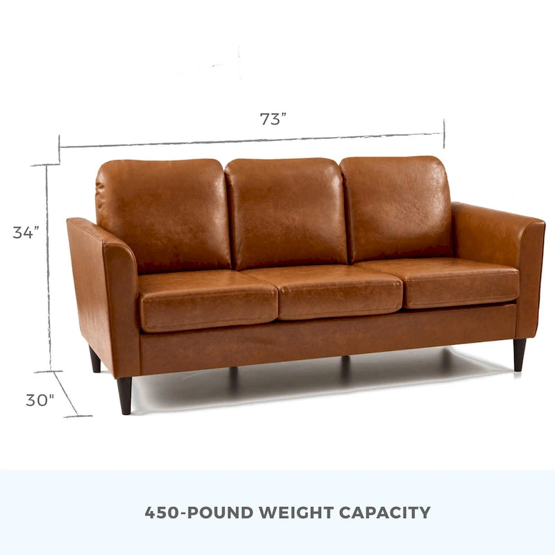 73 Upholstered Curved Arm Sofa