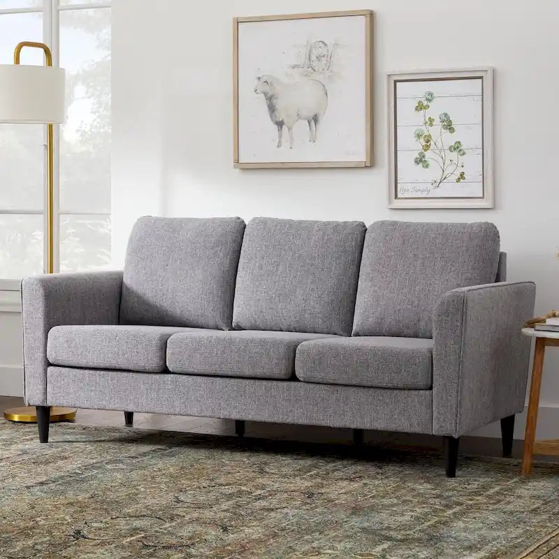 73 Upholstered Curved Arm Sofa