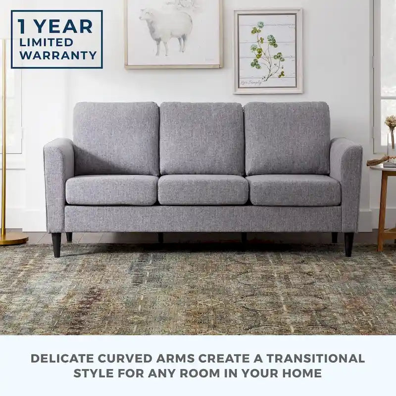 73 Upholstered Curved Arm Sofa