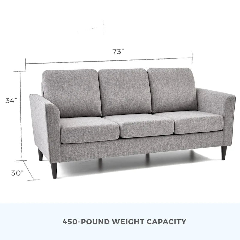 73 Upholstered Curved Arm Sofa