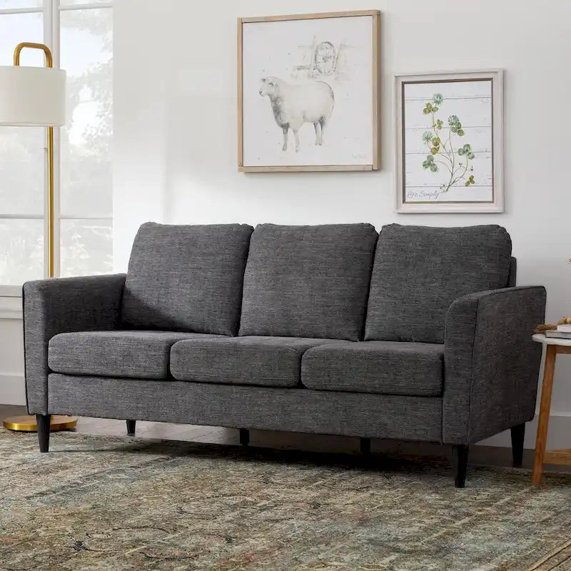 73 Upholstered Curved Arm Sofa