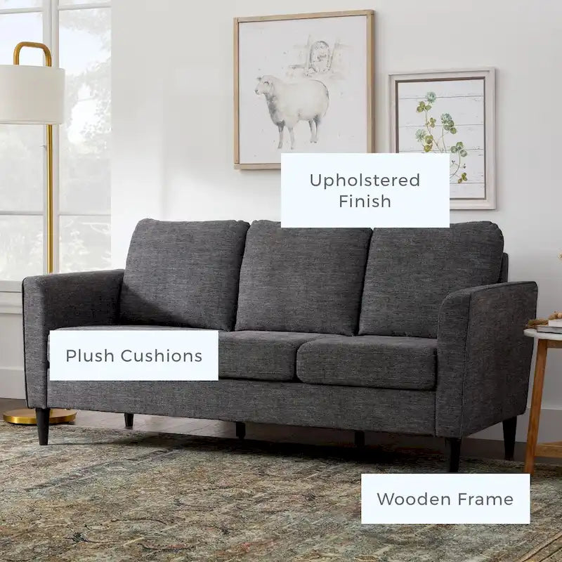 73 Upholstered Curved Arm Sofa