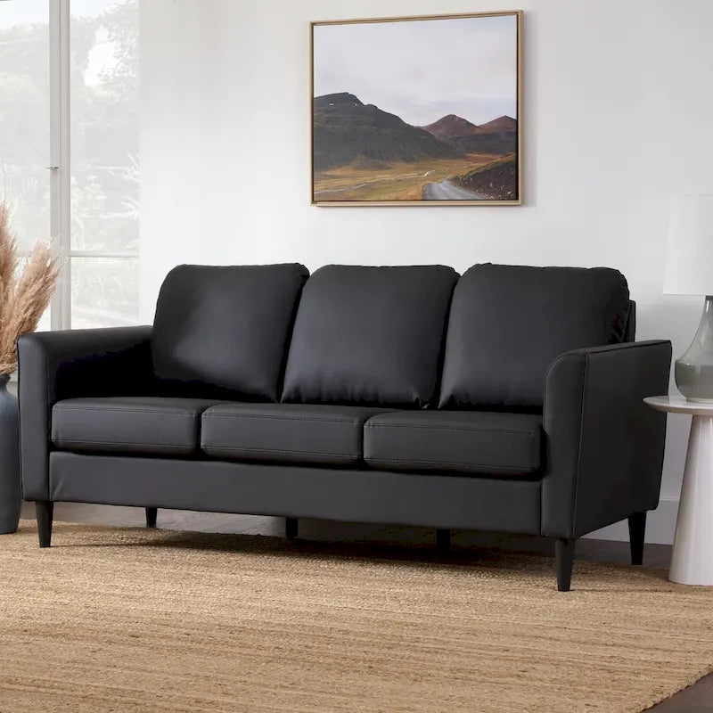 73 Upholstered Curved Arm Sofa
