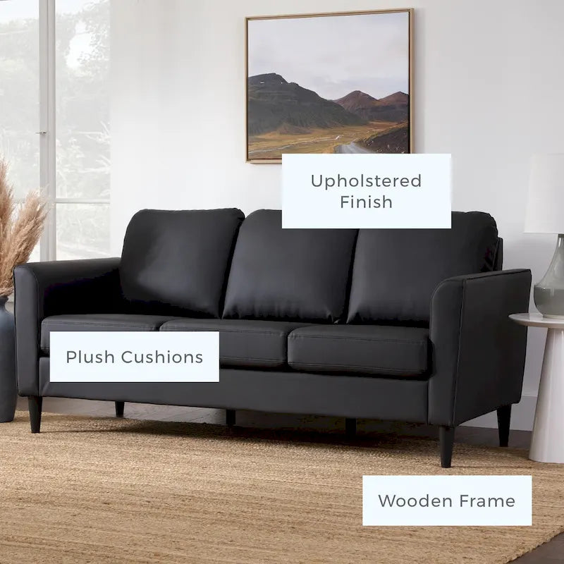 73 Upholstered Curved Arm Sofa