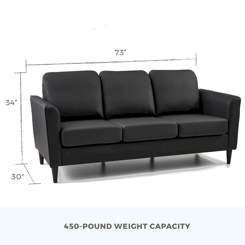 73 Upholstered Curved Arm Sofa