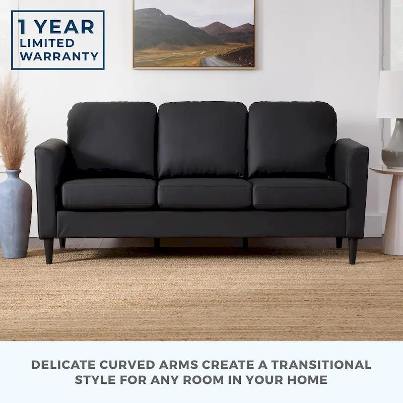 73 Upholstered Curved Arm Sofa