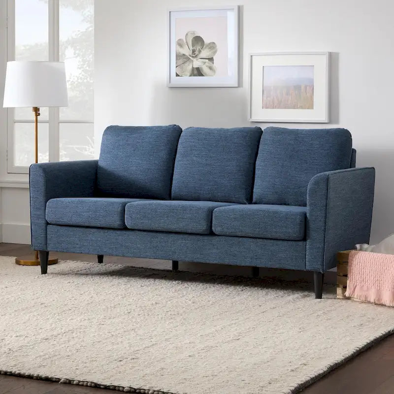 73 Upholstered Curved Arm Sofa