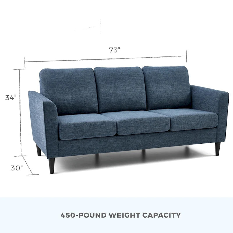 73 Upholstered Curved Arm Sofa
