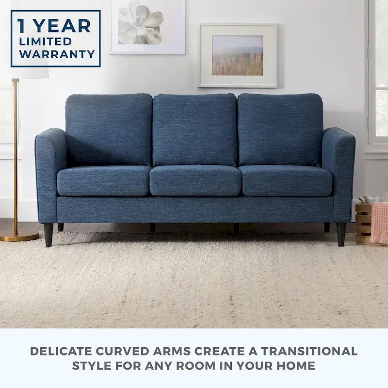 73 Upholstered Curved Arm Sofa