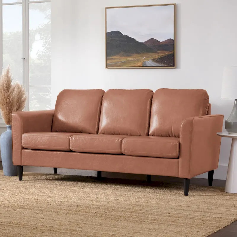 73 Upholstered Curved Arm Sofa